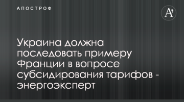 Украина должна последовать примеру Франции в вопросе субсидирования тарифов - энергоэксперт