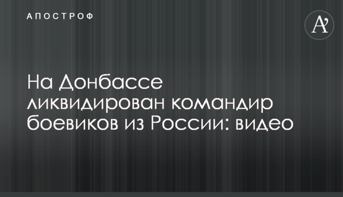 На Донбассе ликвидирован командир боевиков из России: видео