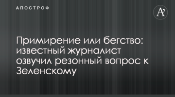 Примирення або втеча: відомий журналіст озвучив резонне питання до Зеленського