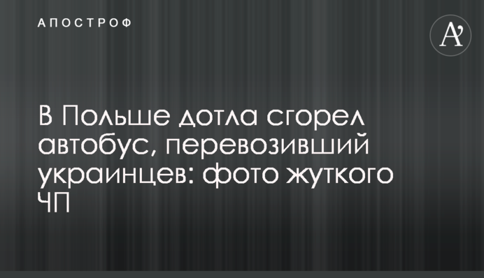 У Польщі дотла згорів автобус, що перевозив українців: фото моторошної НП