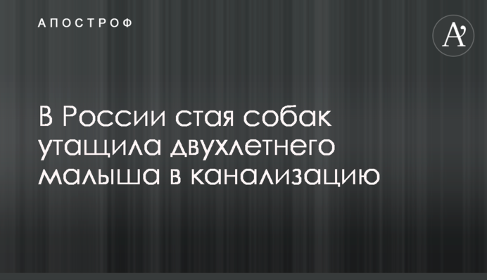 У Росії зграя собак затягла дворічного малюка в каналізацію