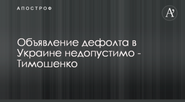 Оголошення дефолту в Україні неприпустимо - Тимошенко