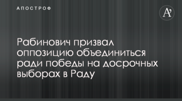 Рабинович призвал оппозицию объединиться ради победы на досрочных выборах в Раду
