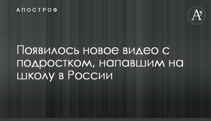 Появилось новое видео с подростком, напавшим на школу в России