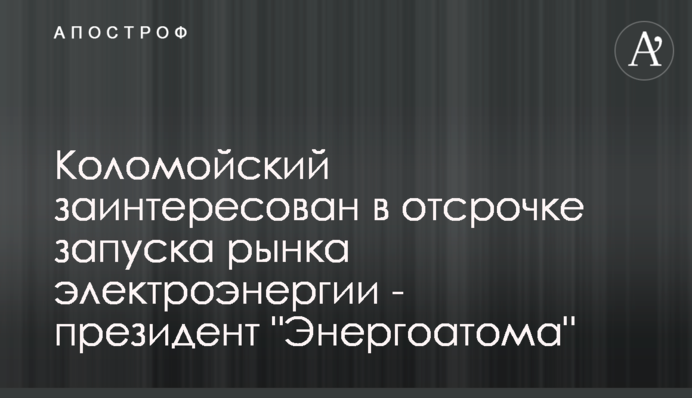 Коломойский заинтересован в отсрочке запуска рынка электроэнергии - президент 