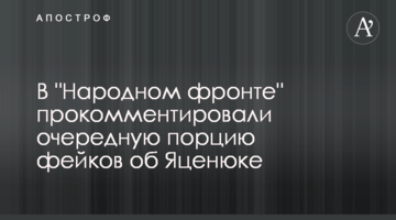 В "Народном фронте" прокомментировали очередную порцию фейков об Яценюке