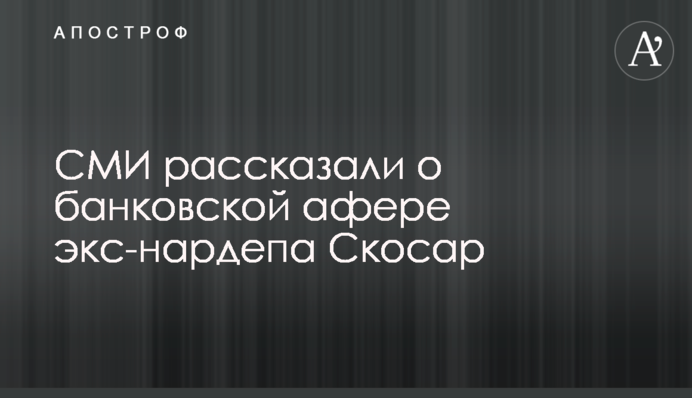 СМИ рассказали о банковской афере экс-нардепа Скосаря