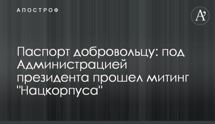 Паспорт добровольцю: під Адміністрацією президента пройшов мітинг 