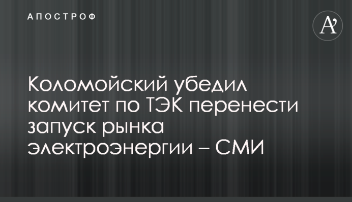 Коломойский убедил комитет по ТЭК перенести запуск рынка электроэнергии – СМИ