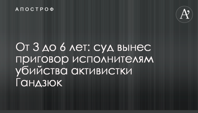 Від 3 до 6 років: суд виніс вирок виконавцям вбивства активістки Гандзюк
