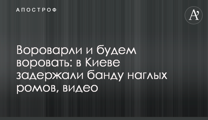 Вороварли и будем воровать: в Киеве задержали банду наглых ромов, видео