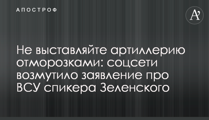 Не выставляйте артиллерию отморозками: соцсети возмутило заявление про ВСУ спикера Зеленского