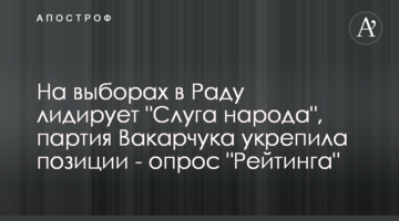 На виборах в Раду лідирує "Слуга народу", партія Вакарчука зміцнила позиції - опитування "Рейтингу"