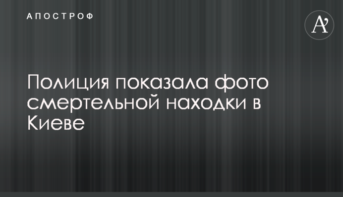 Поліція показала фото смертельної знахідки в Києві