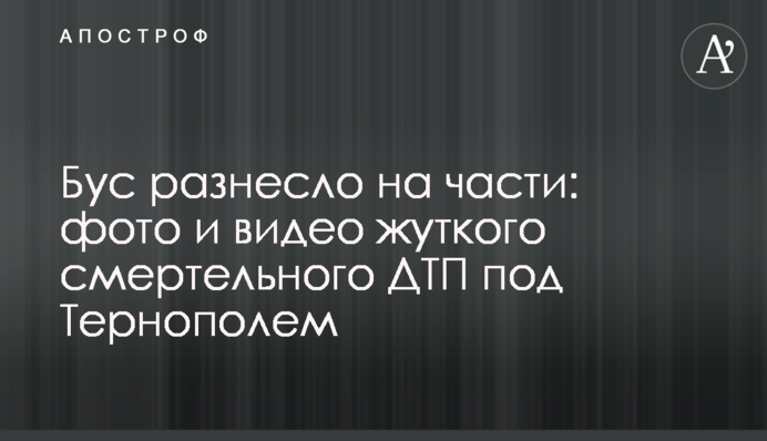 ​Бус разнесло на части: фото и видео жуткого смертельного ДТП под Тернополем