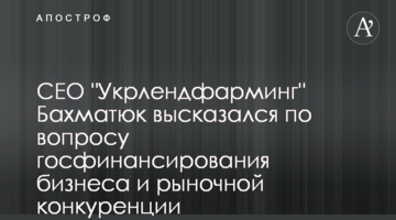 СЕО "Укрлендфарминг" Бахматюк высказался по вопросу госфинансирования бизнеса и рыночной конкуренции