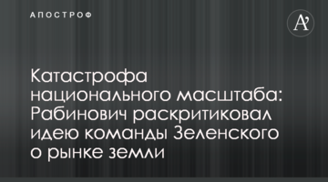 Катастрофа национального масштаба: Рабинович раскритиковал идею команды Зеленского о продаже земли