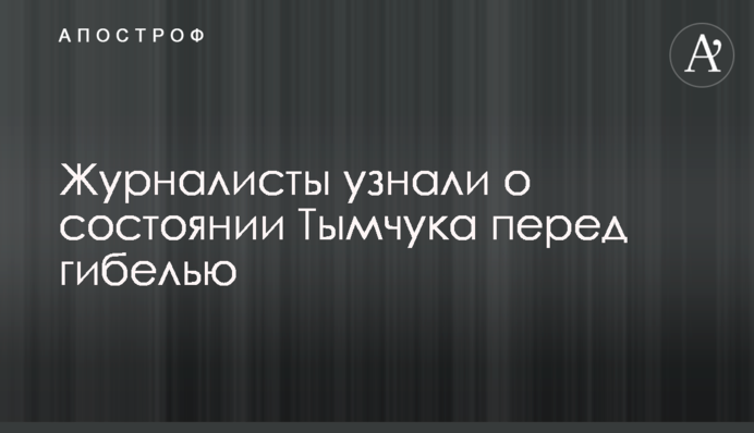Журналісти дізналися про стан Тимчука перед загибеллю