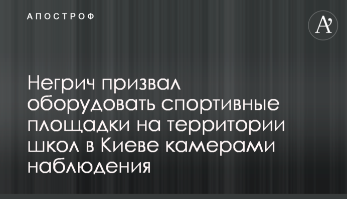 Негрич закликав обладнати спортивні майданчики на території шкіл у Києві камерами спостереження