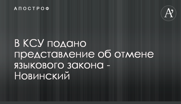 В КСУ подано представление об отмене языкового закона - Новинский