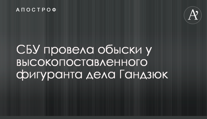 ​СБУ провела обыски у высокопоставленного фигуранта дела Гандзюк
