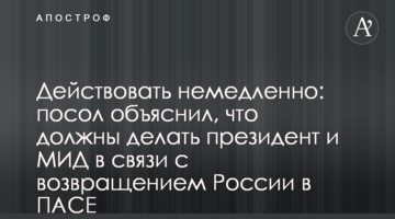 Действовать немедленно: посол объяснил, что должны делать президент и МИД в связи с возвращением России в ПАСЕ