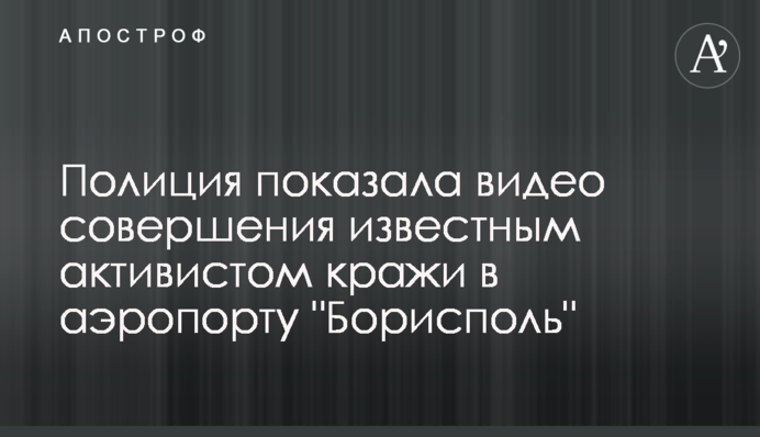 Полиция показала видео совершения известным активистом кражи в аэропорту 