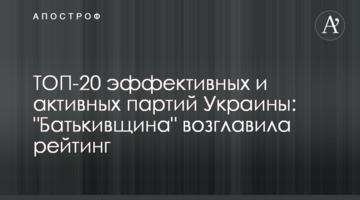 ТОП-20 ефективних та активних партій України: "Батьківщина" очолила рейтинг