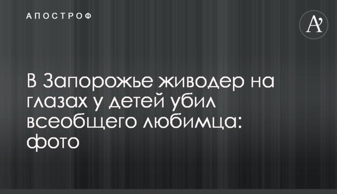 В Запорожье живодер на глазах у детей убил всеобщего любимца: фото
