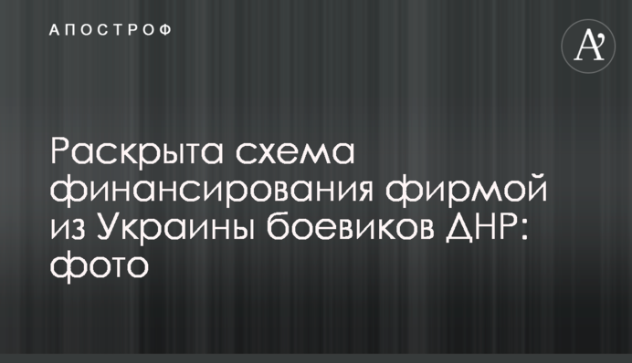 Раскрыта схема финансирования фирмой из Украины боевиков ДНР: фото