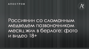 Росіянин зі зламаним ведмедем хребтом місяць жив в барлозі: фото і відео 18+