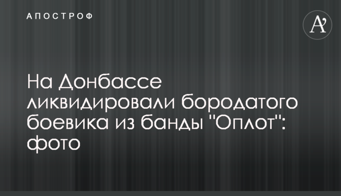 На Донбасі ліквідували бородатого бойовика з банди 