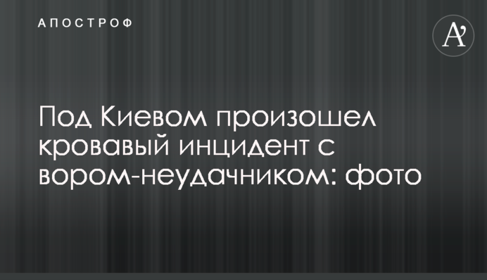 Під Києвом стався кривавий інцидент зі злодієм-невдахою: фото