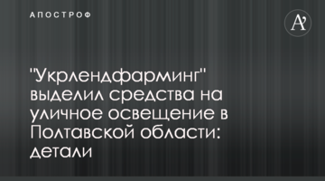 "Укрлендфарминг" выделил средства на уличное освещение в Полтавской области: детали