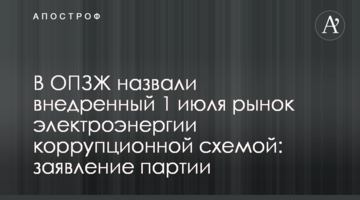 В ОПЗЖ назвали внедренный 1 июля рынок электроэнергии коррупционной схемой: заявление партии
