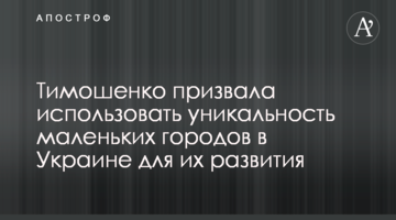 Тимошенко закликала використовувати унікальність маленьких міст в Україні для їх розвитку