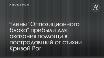 Члени "Опозиційного блоку" прибули для надання допомоги в постраждалий від стихії Кривий Ріг