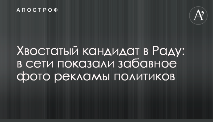 Хвостатий кандидат в Раду: в мережі показали веселе фото реклами політиків