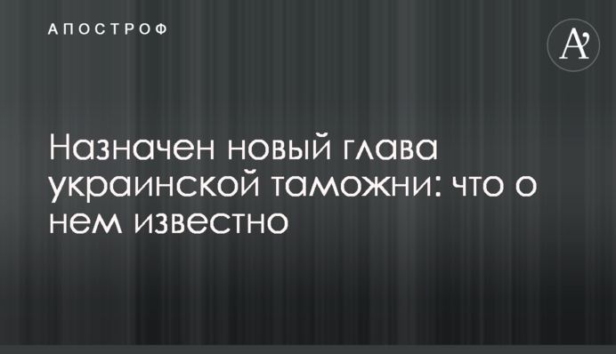 ​Назначен новый глава украинской таможни: что о нем известно