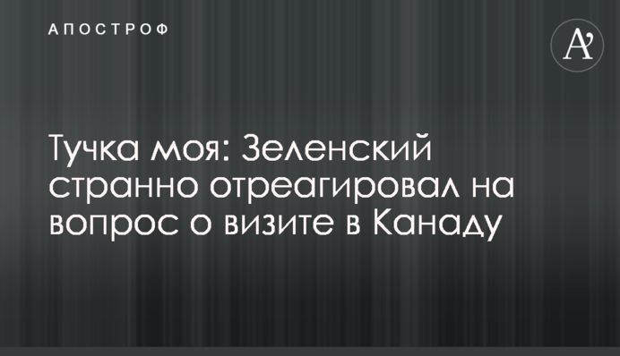Тучка моя: Зеленский странно отреагировал на вопрос о визите в Канаду