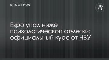 ​Євро впав нижче психологічної позначки: офіційний курс від НБУ