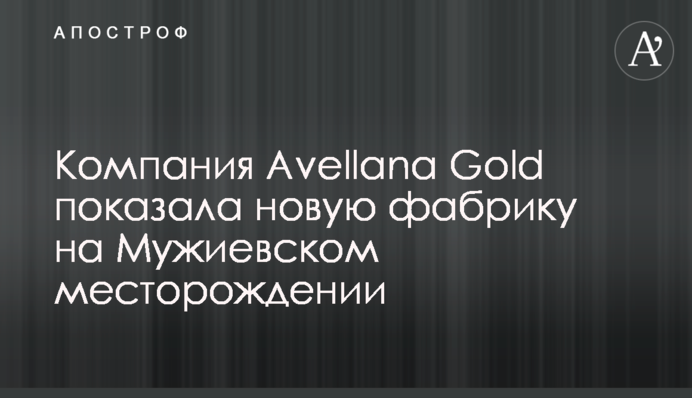 Компания Avellana Gold показала новую фабрику на Мужиевском месторождении