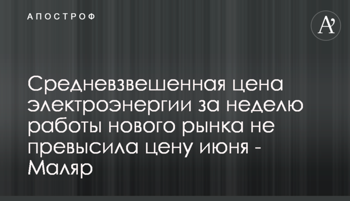 Средневзвешенная цена электроэнергии за неделю работы нового рынка не превысила цену июня - Маляр