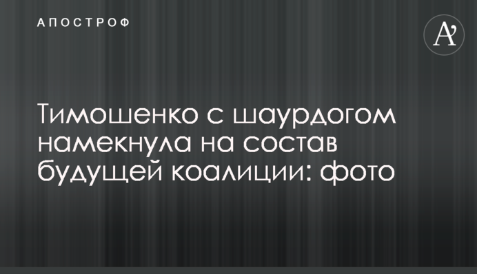 Тимошенко з шаурдогом натякнула на склад майбутньої коаліції: фото