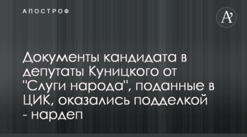 ​Документи кандидата в депутати Олександра Куницького від "Слуги народу", подані в ЦВК, виявилися підробкою - нардеп