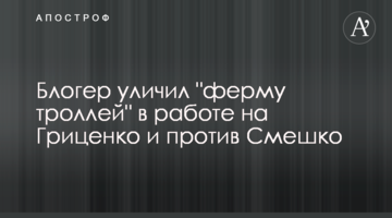 Блогер звинуватив "ферму тролів" в роботі на Гриценко і проти Смешко