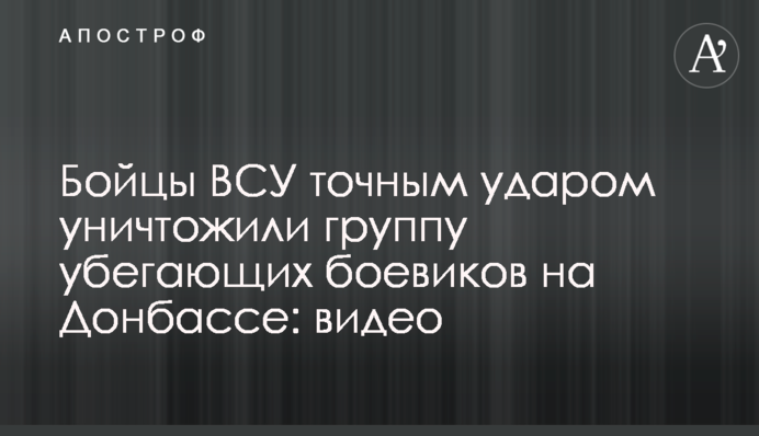 Бойцы ВСУ точным ударом уничтожили группу убегающих боевиков на Донбассе: видео