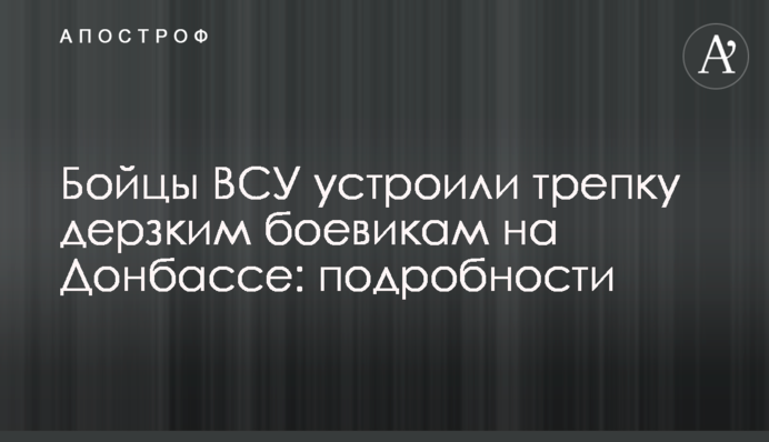 Бойцы ВСУ устроили трепку дерзким боевикам на Донбассе: подробности
