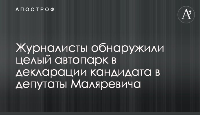 Журналисты обнаружили целый автопарк в декларации кандидата в депутаты Маляревича