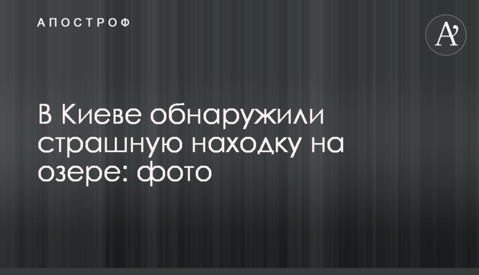 В Киеве обнаружили страшную находку на озере: фото